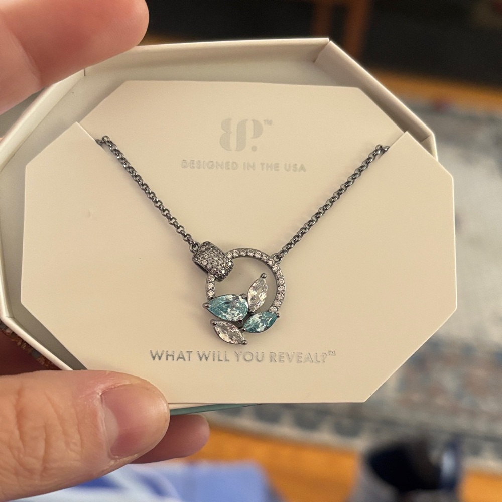 Elegant Silver and Blue Necklace by E.P.